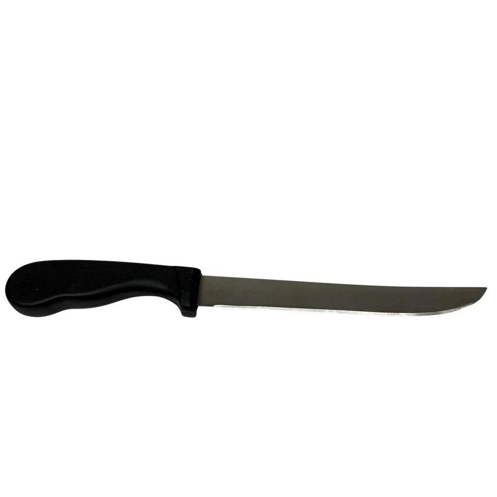 Revere Serrated Fillet Boning Knife Black Handle Kitchen Cutlery Tool
